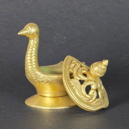 4" Swan Dhoop Burner In Brass.