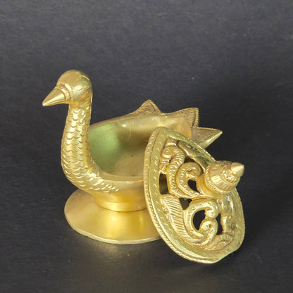 4" Swan Dhoop Burner In Brass.