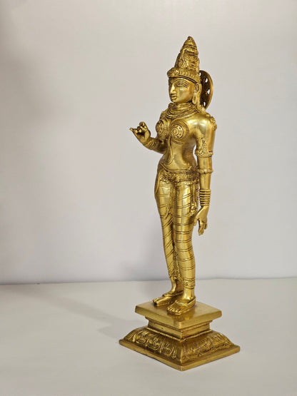 13" Parvati Devi in Brass