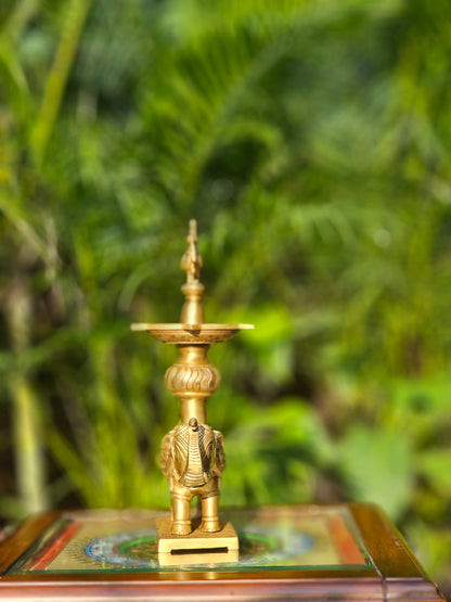 12" Elephant Decorative Lamp in Brass