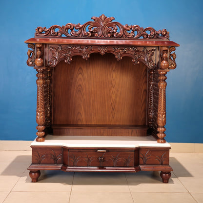 33" Pooja Mandir In Teak Wood