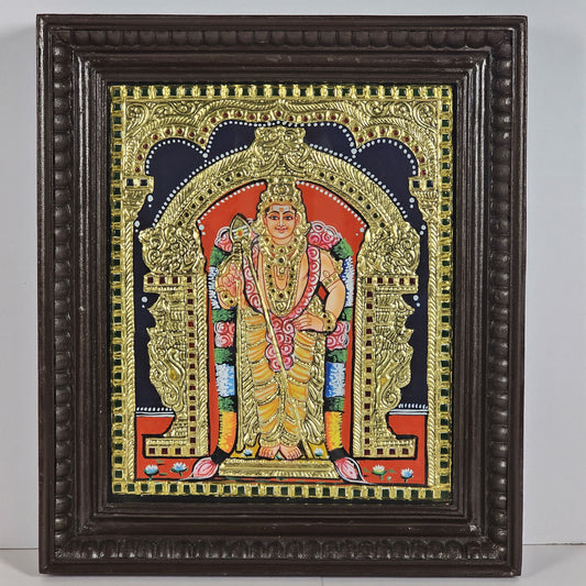 14" Subrahmanya Swamy Tanjore Painting with 22K Gold  Work