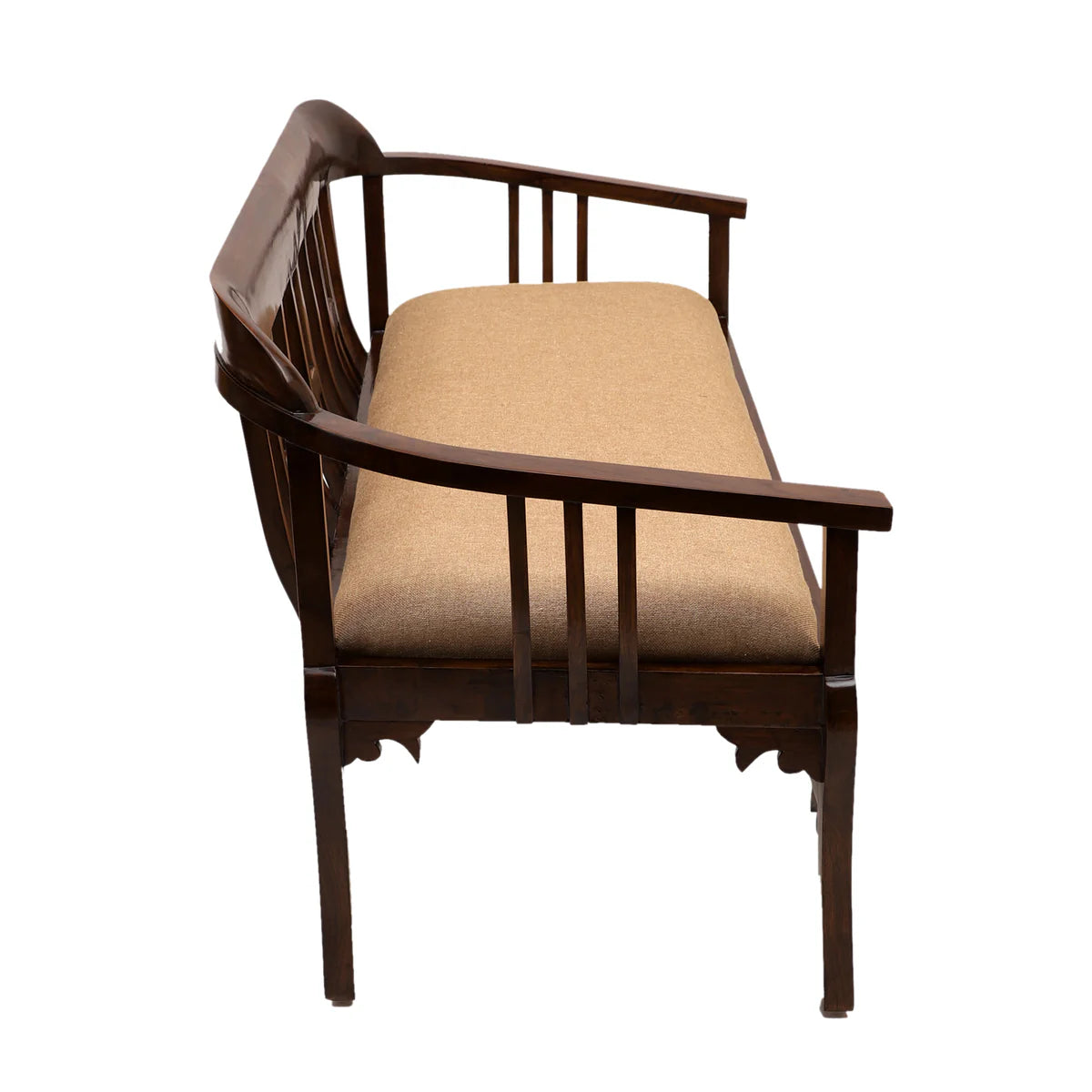 Espa Three Seater Sofa in Premium Teakwood in Walnut Finish (62x27x32)