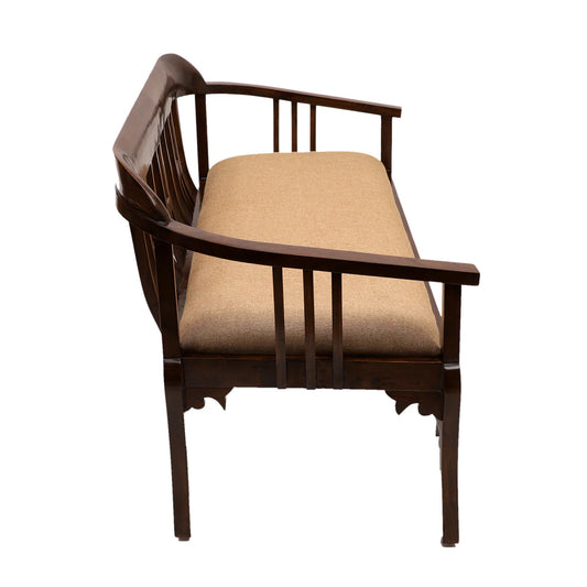 Espa Three Seater Sofa in Premium Teakwood in Walnut Finish (62x27x32)